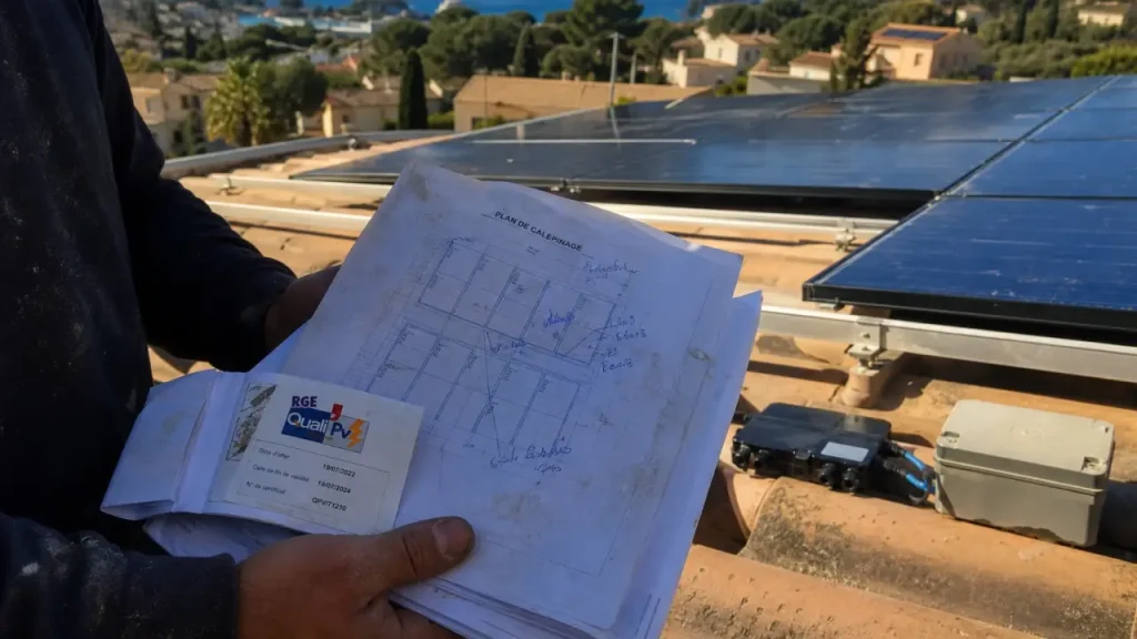 Installation panneaux solaires Toulon : panneaux photovoltaïques en pose sur un toit