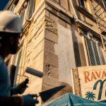 Ravalement de façade Nice sur une façade niçoise en chantier