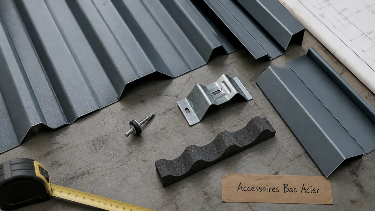 Accessoires pour bac acier : vis, closoirs et pliages pour étanchéité toiture