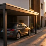 Carport toit plat pour protéger une voiture sans garage fermé