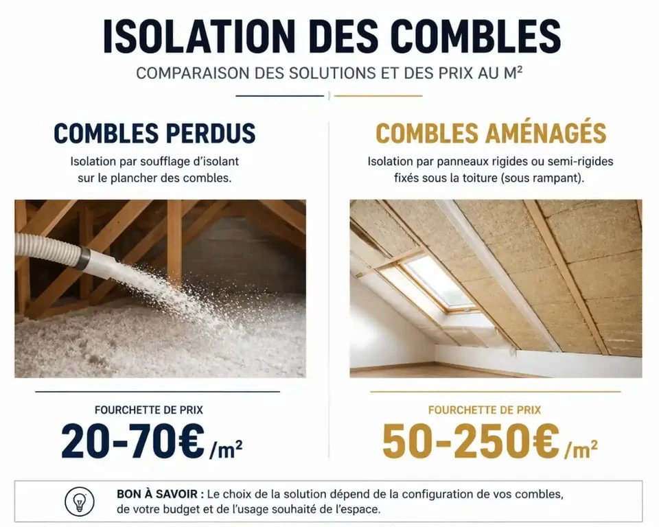 Comparatif des techniques et prix pour l'isolation des combles perdus et aménagés à Vitry-sur-Seine