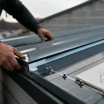 Finition bac acier avec rive et solin sur toiture TR14