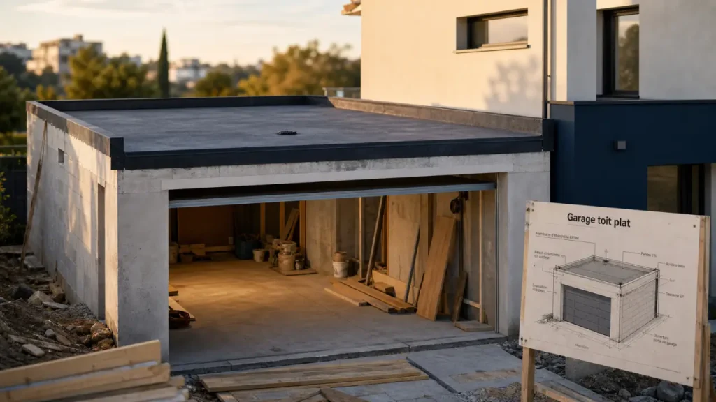 Garage à toit plat : terrasse possible, étanchéité à sécuriser et prix à prévoir