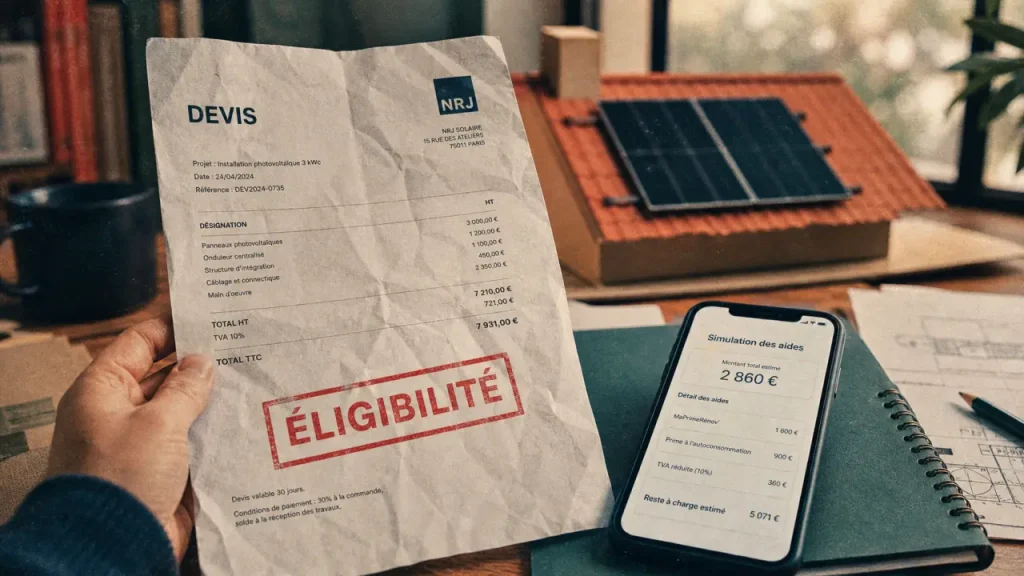 Main avec devis et simulation : grenelle de l'environnement panneaux photovoltaïques, aides