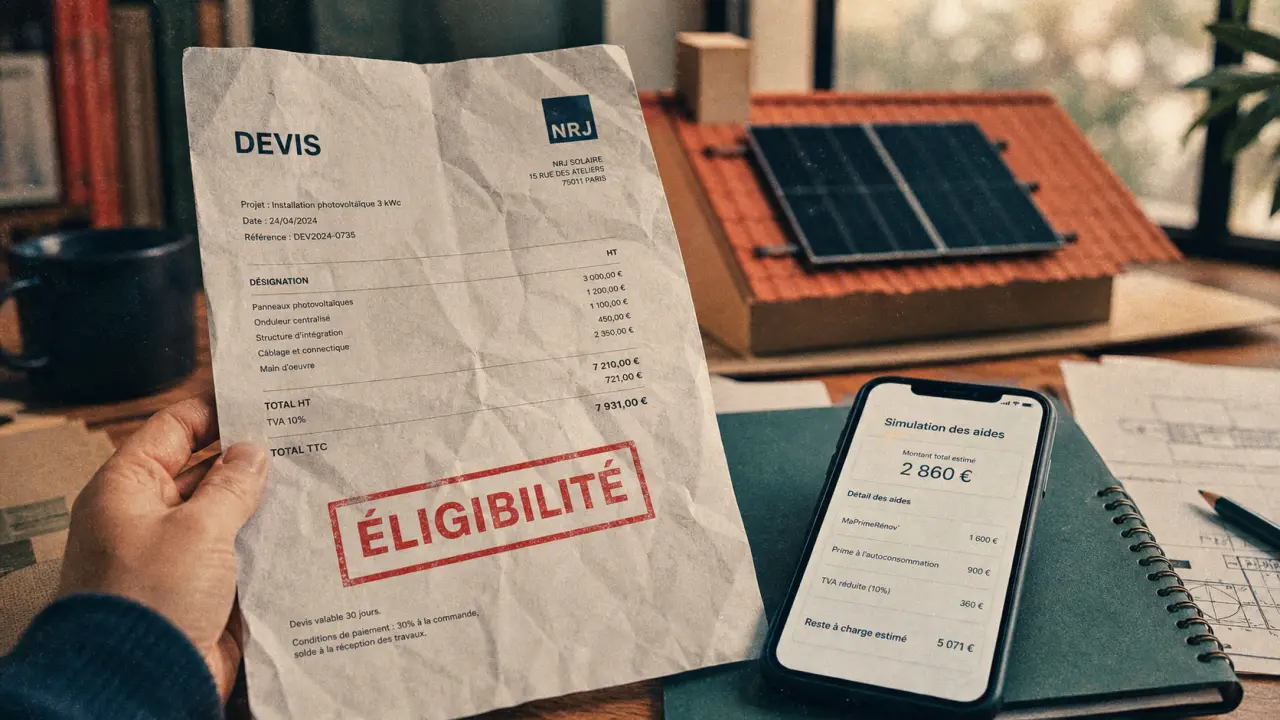 Main avec devis et simulation : grenelle de l'environnement panneaux photovoltaïques, aides