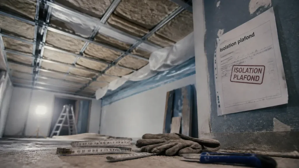 Isolation thermique plafond : faux plafond et pare-vapeur en rénovation