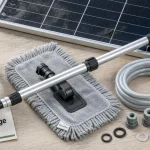 Kit nettoyage panneaux solaires photovoltaïques : brosse souple et eau déminéralisée