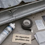 Kit réparation gouttière zinc : mastic, bande ou patch pour fuite sur gouttière zinc