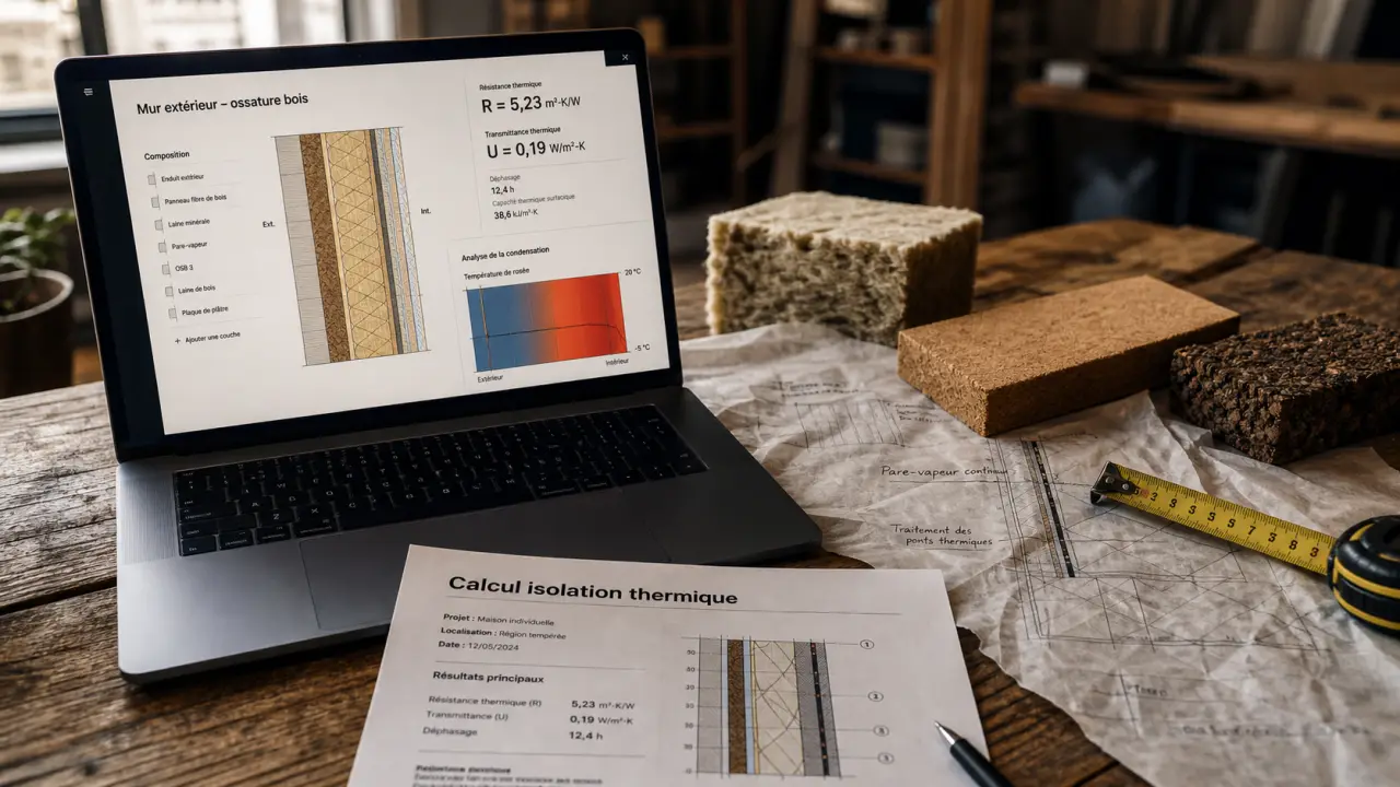 Logiciel calcul isolation thermique fiable : R, U et point de rosée
