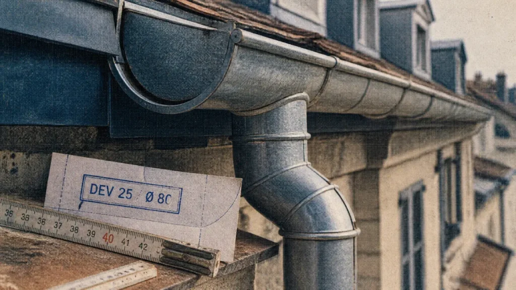 Naissance gouttière zinc DEV 25 Ø 80