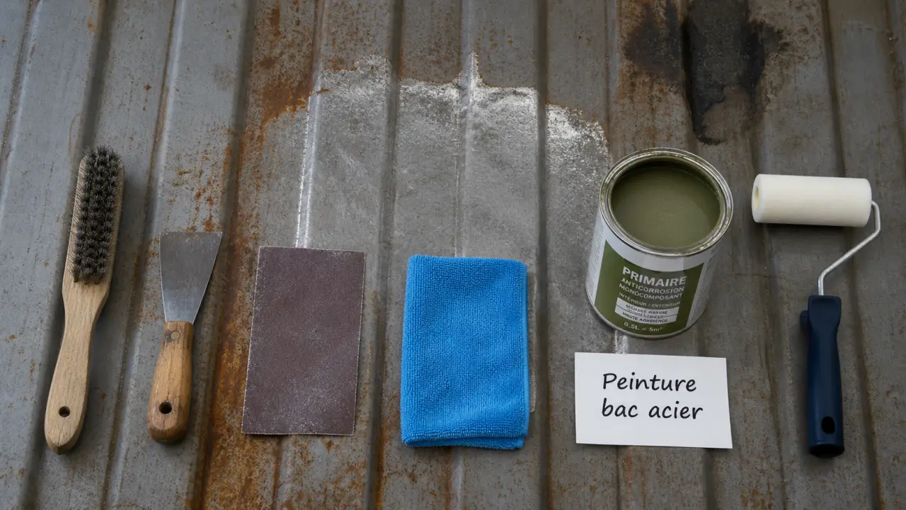 Peinture bac acier : tôle rouillée prête à peindre