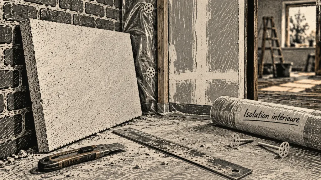 Isolation thermique intérieur : panneau isolant contre un mur