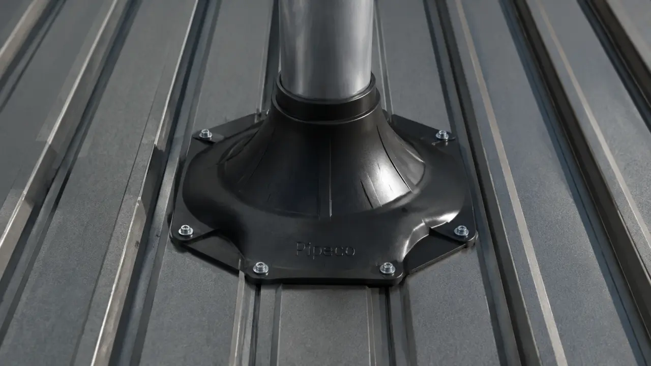 Pipeco bac acier : embase 355 mm EPDM pour étanchéité toiture