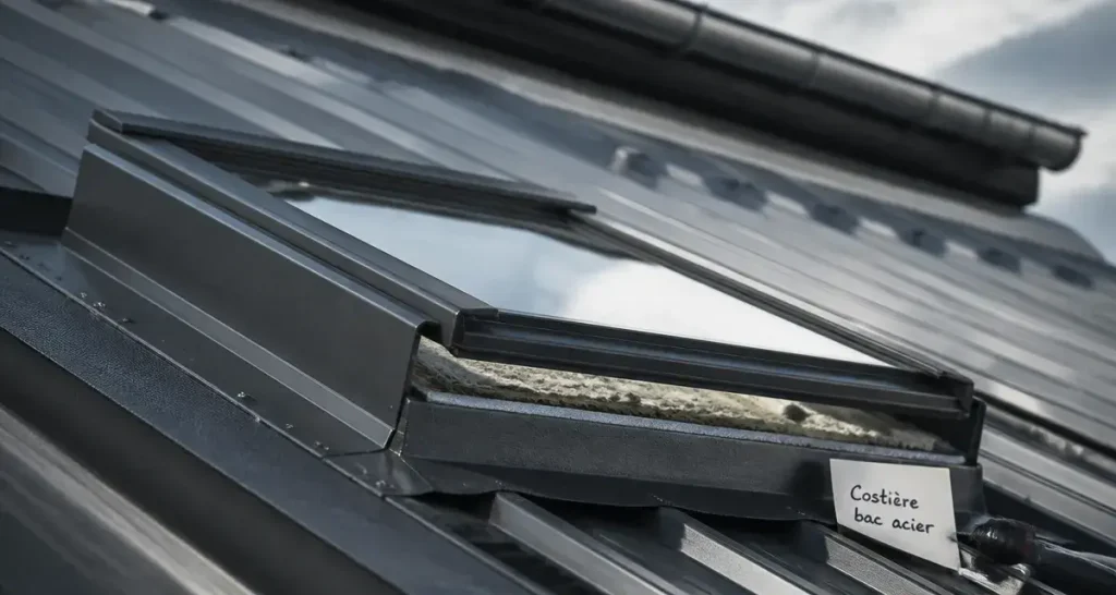 Velux bac acier avec costière métallique