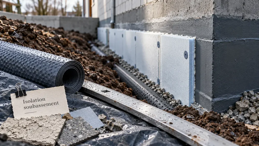 Isolation des soubassements enterrés : isolant avec étanchéité en fouille